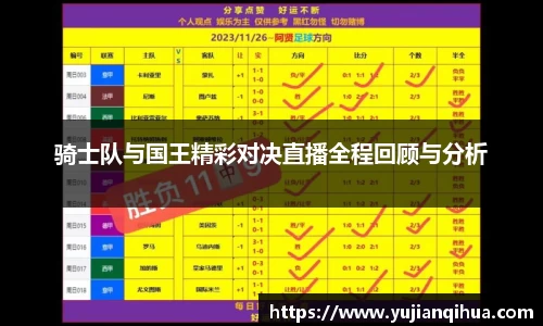 骑士队与国王精彩对决直播全程回顾与分析